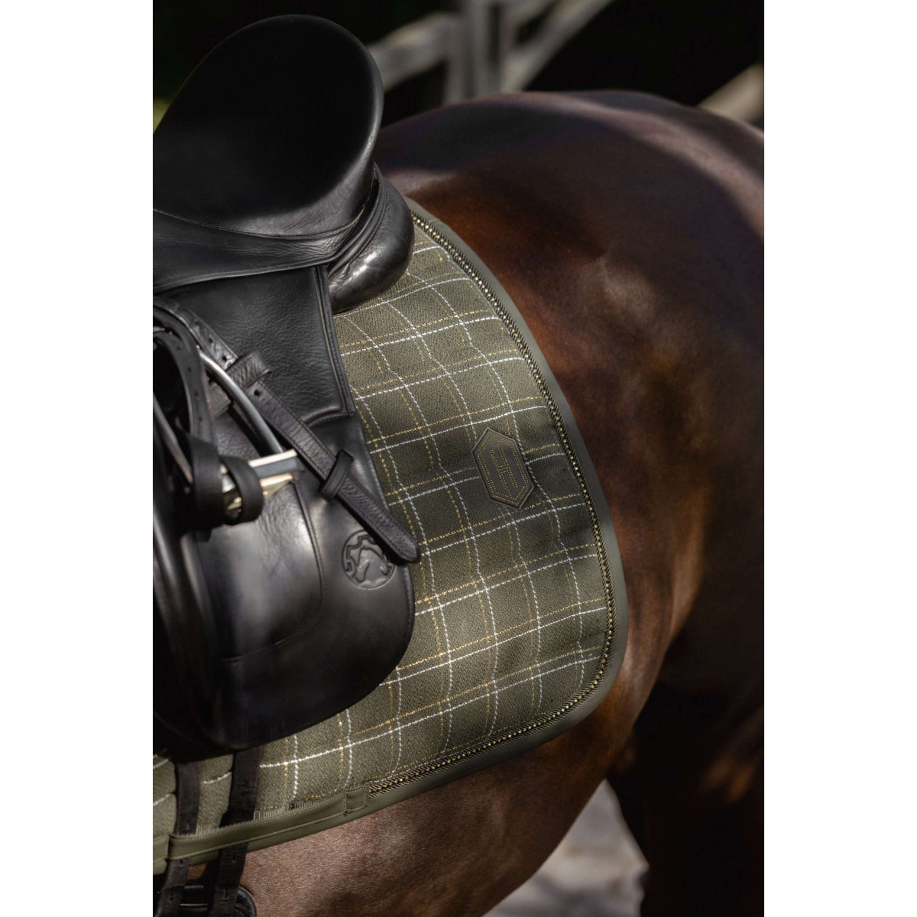 Eskadron Saddlepad Heritage Bouclé Crystal Dressage Deep Moss