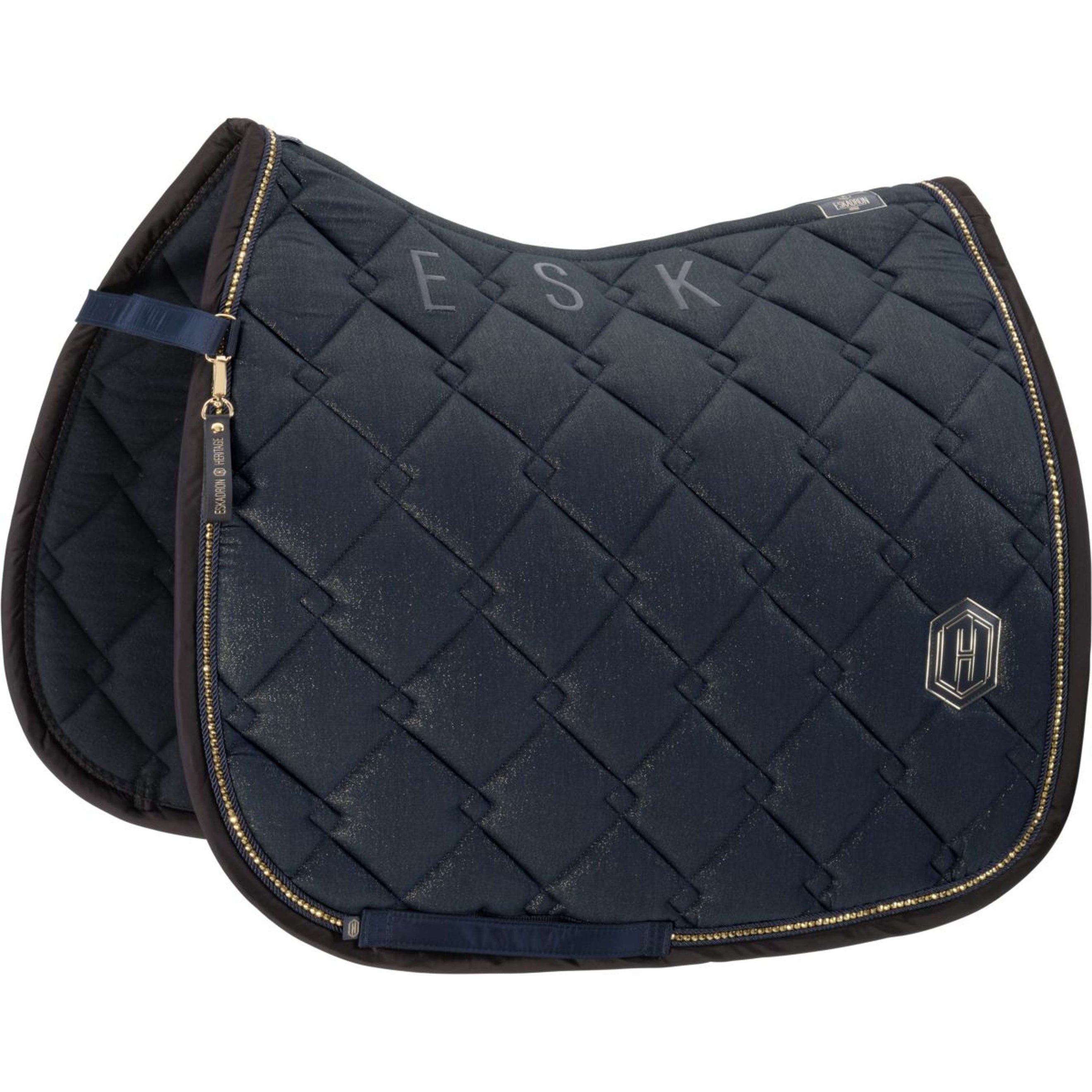 Eskadron Saddlepad Heritage Cotton Glitter Crystal Dressage Navy Eskadron Saddlepad Heritage Cotton Glitter Crystal Dressage Navy