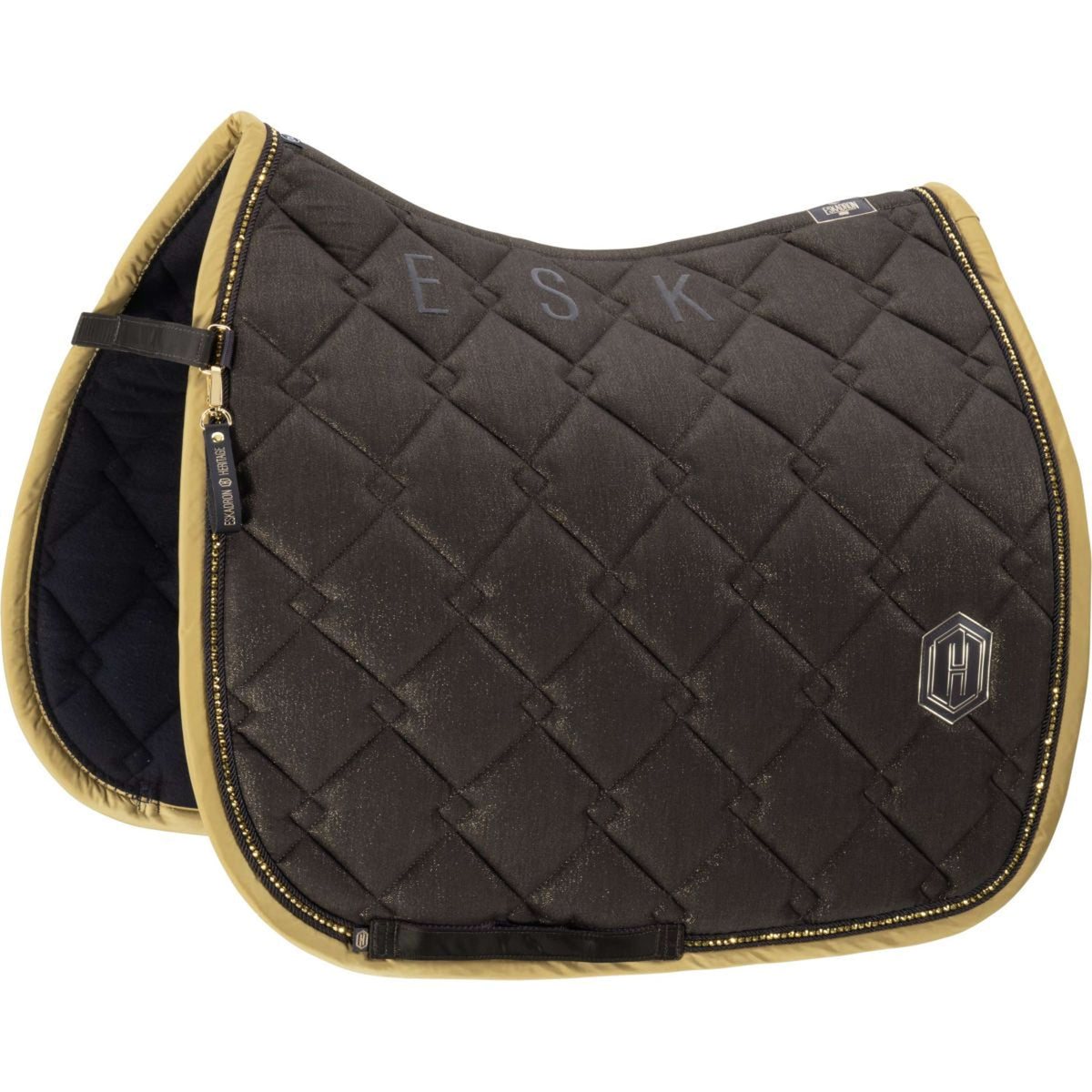 Eskadron Saddlepad Heritage Cotton Glitter Crystal Dressage Black Truffle