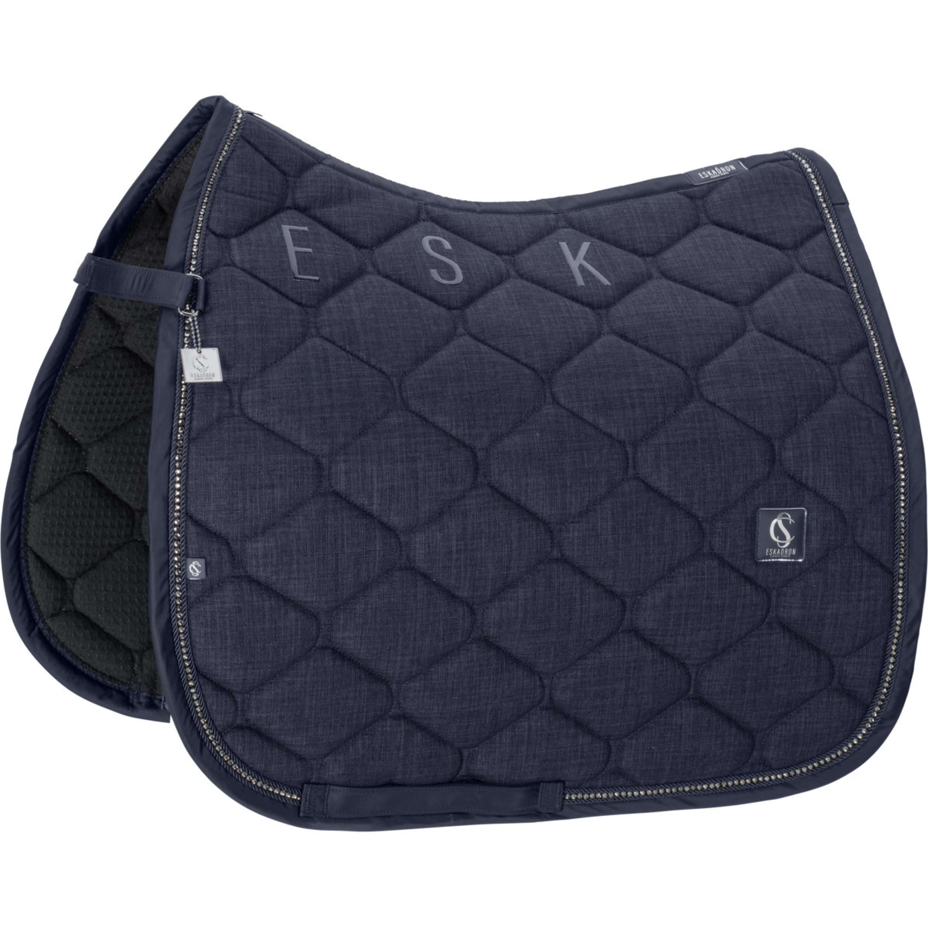 Eskadron Saddlepad Classic Sports Bouclé Crustal Dressage Navy
