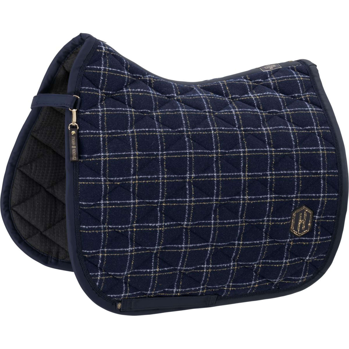 Eskadron Saddlepad Heritage Bouclé Emblem Dressage Navy
