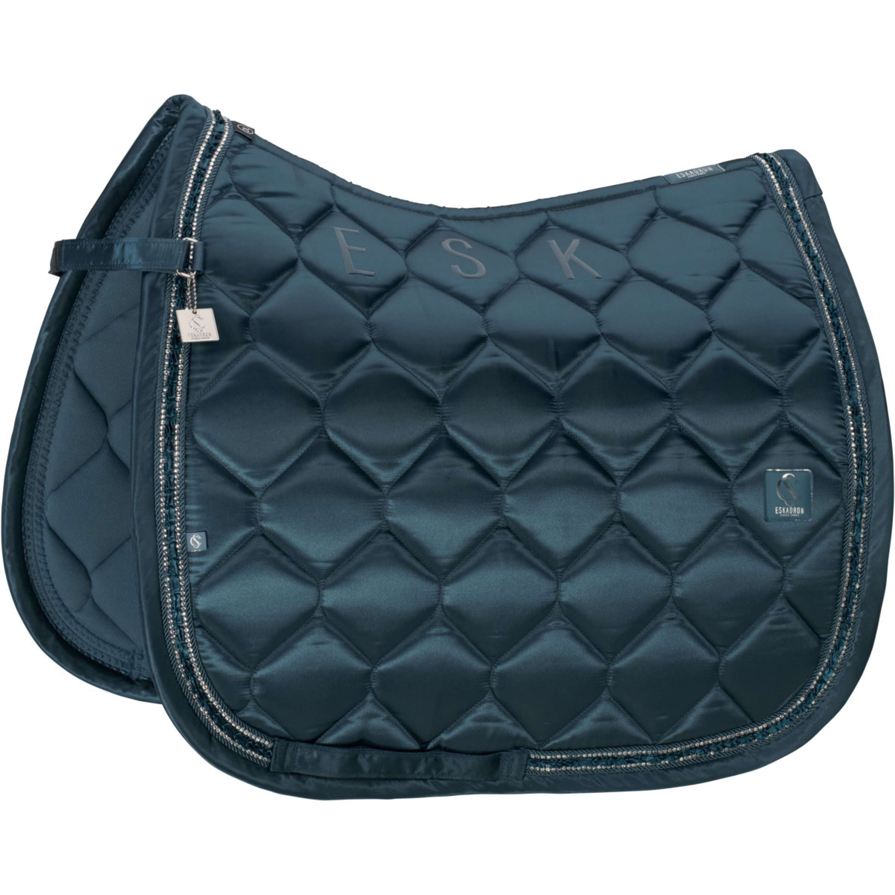 Eskadron Saddlepad Classic Sports Satin Frills Dressage Ocean
