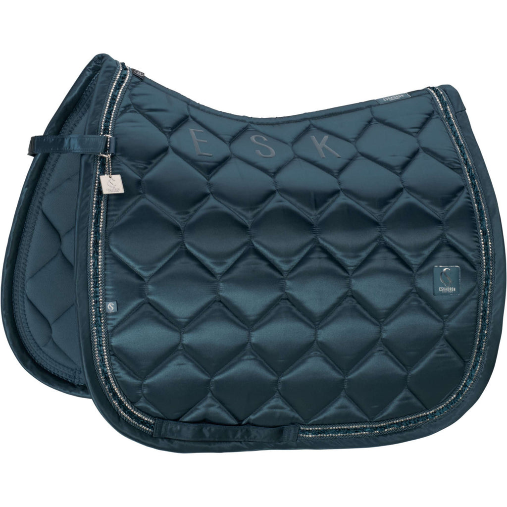 Eskadron Saddlepad Classic Sports Satin Frills Dressage Ocean