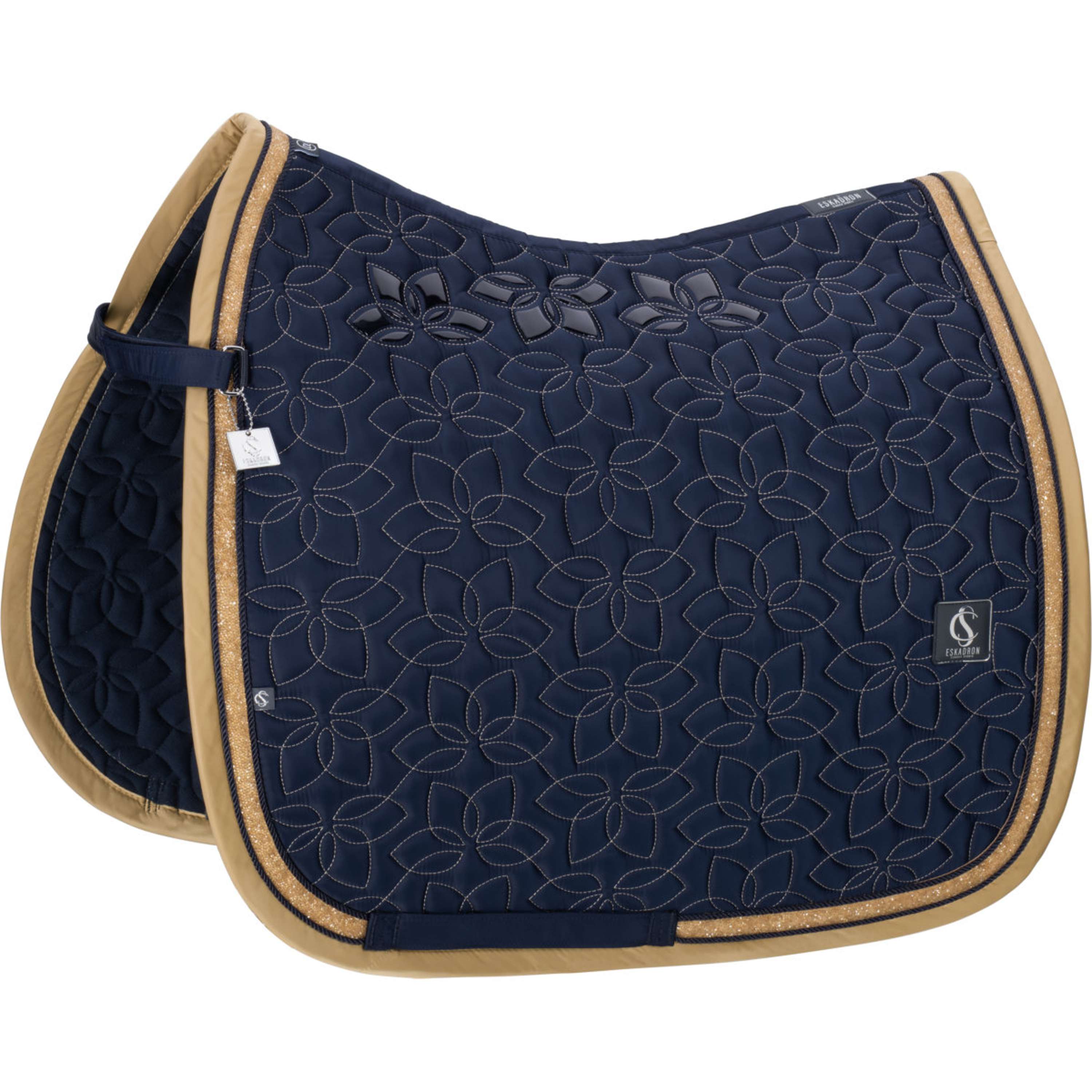 Eskadron Saddlepad Classic Sports Glossy Jewel Contrast Dressage Navy