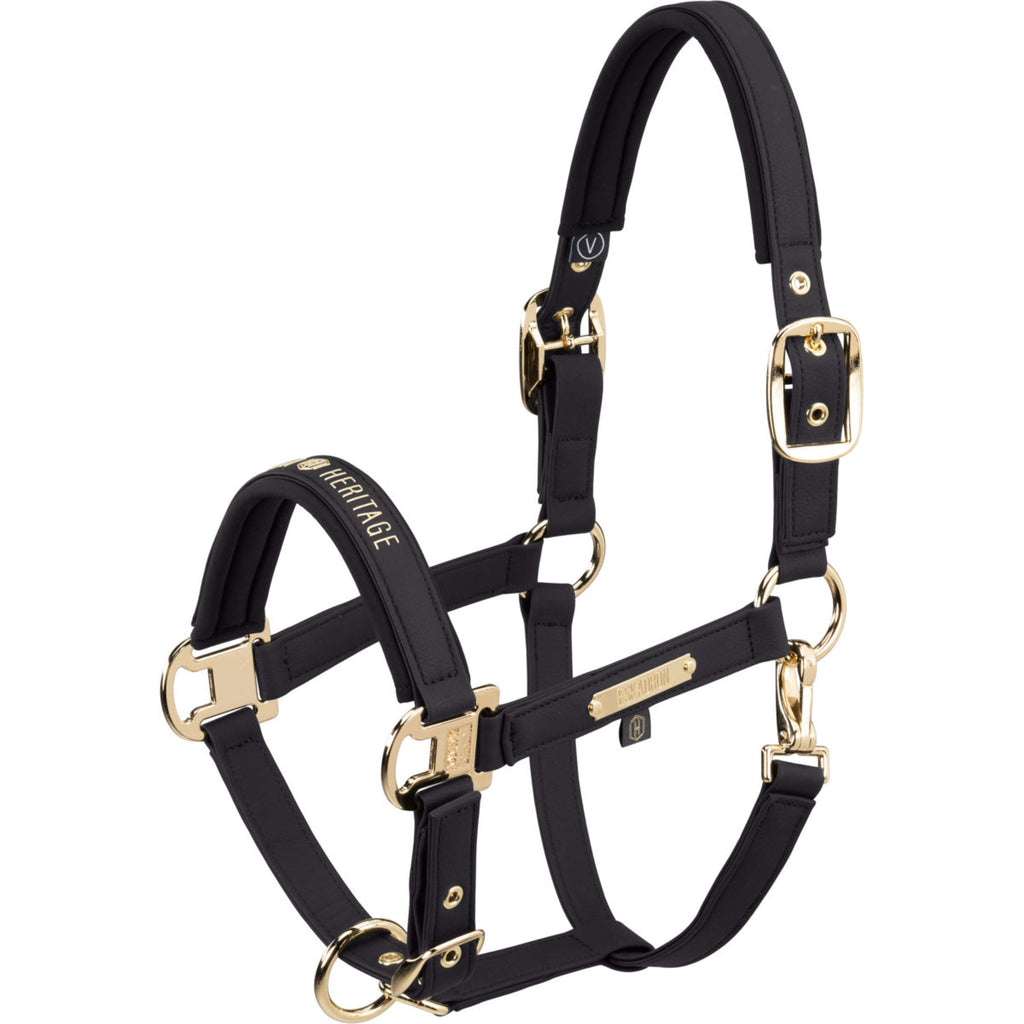 Eskadron Halter Heritage Faux Leather Double Pin Black