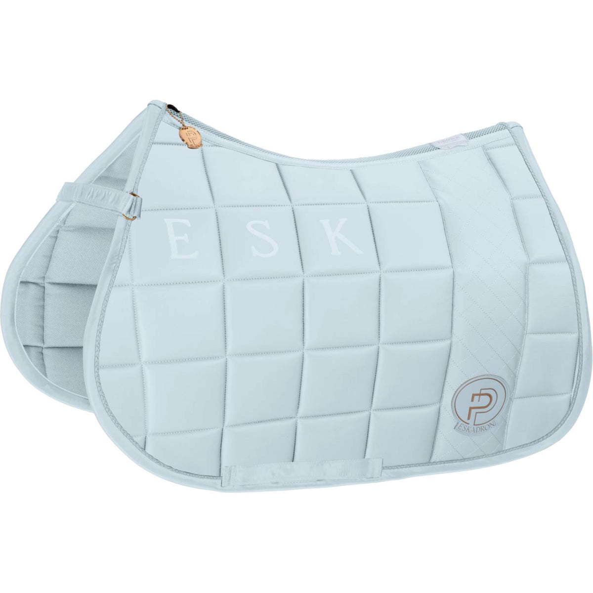 Eskadron Platinum Saddlepad General Purpose Big Square Faux Leather Powder Blue