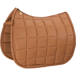 Eskadron Platinum Saddlepad Dressage Big Square Faux Leather Cognac