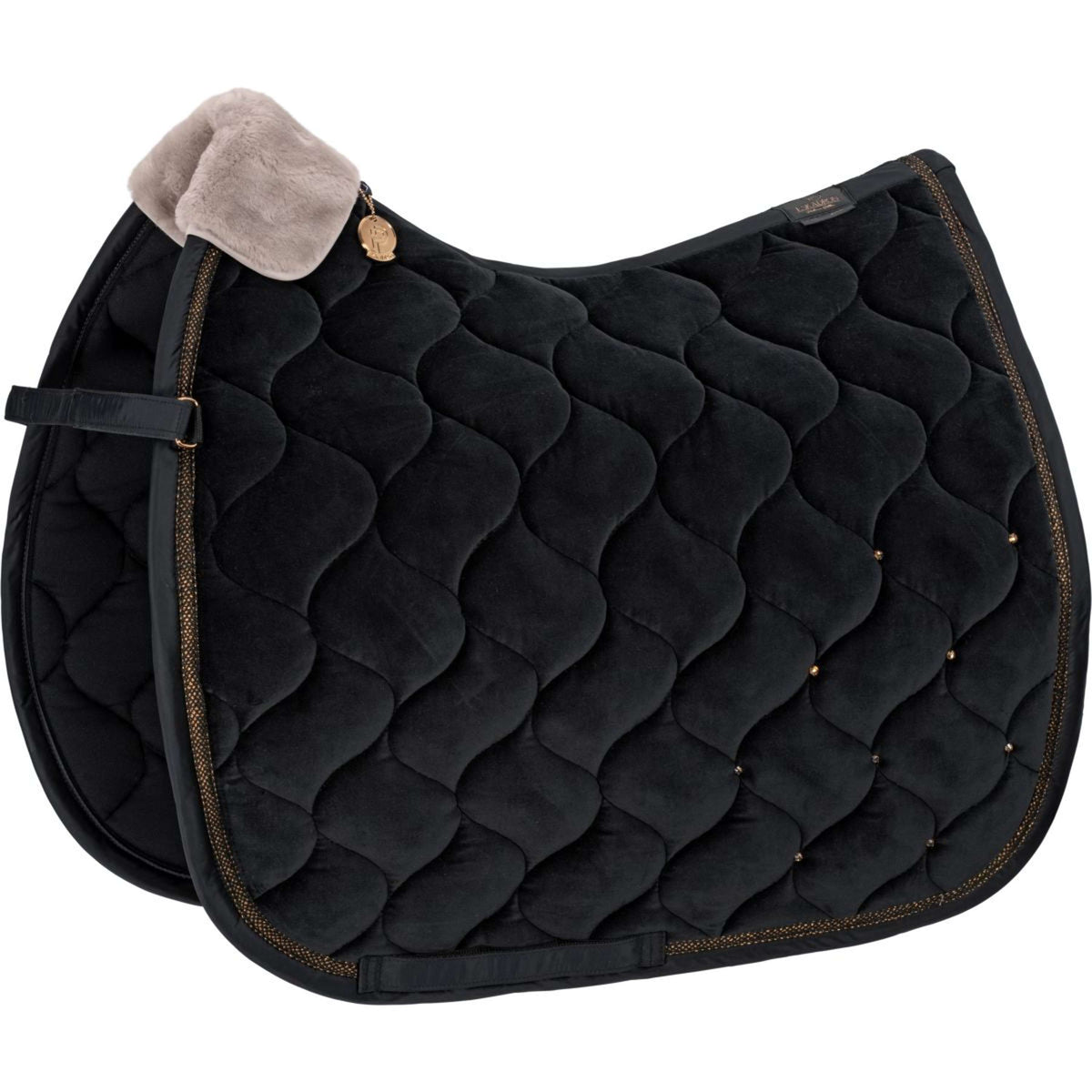 Eskadron Platinum Dressage Saddle Cloth Velvet Crystal Black