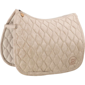 Eskadron Platinum Saddlepad Dressage Metallic Faux Leather Tan Taupe