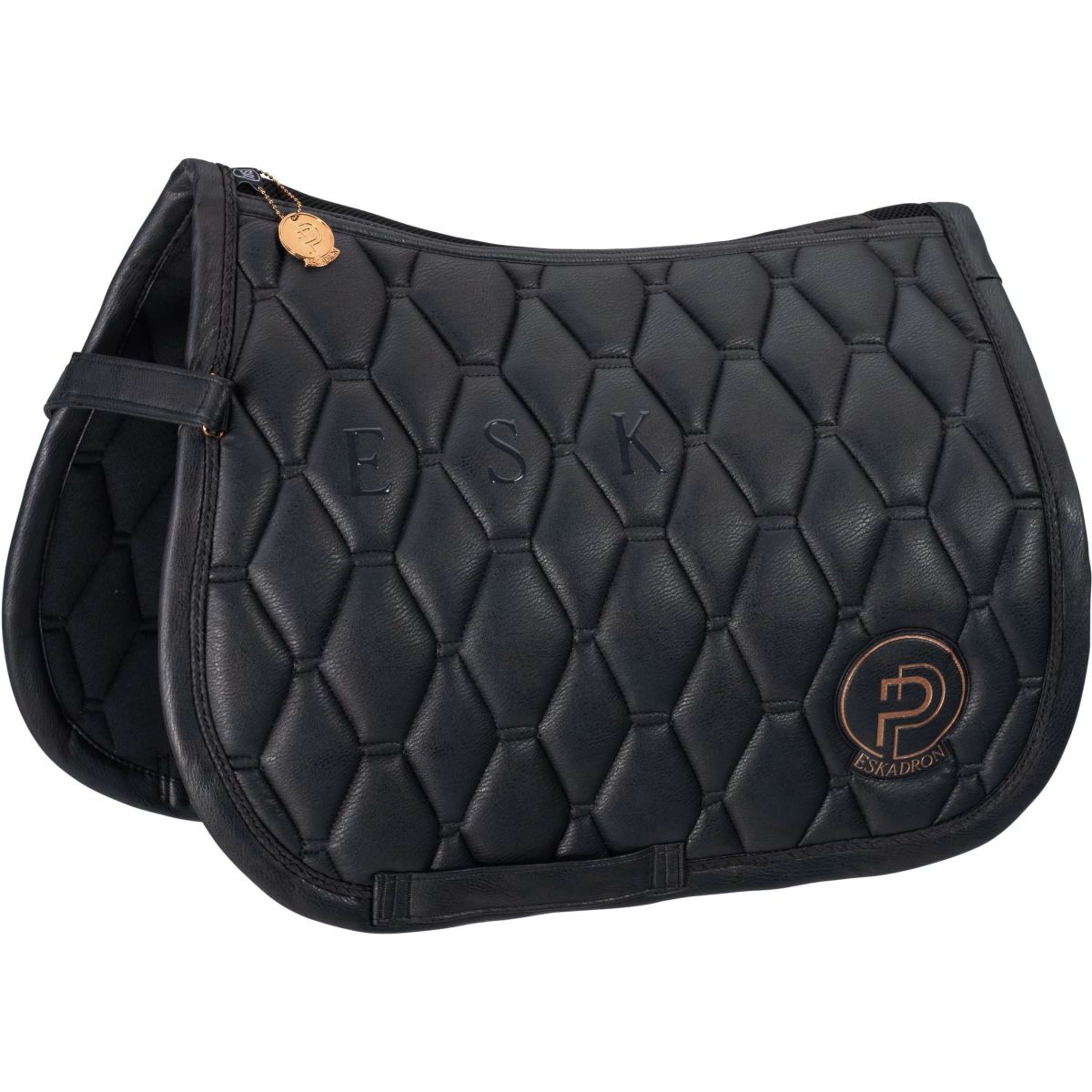 Eskadron Platinum Saddlepad Metallic Faux Leather Black