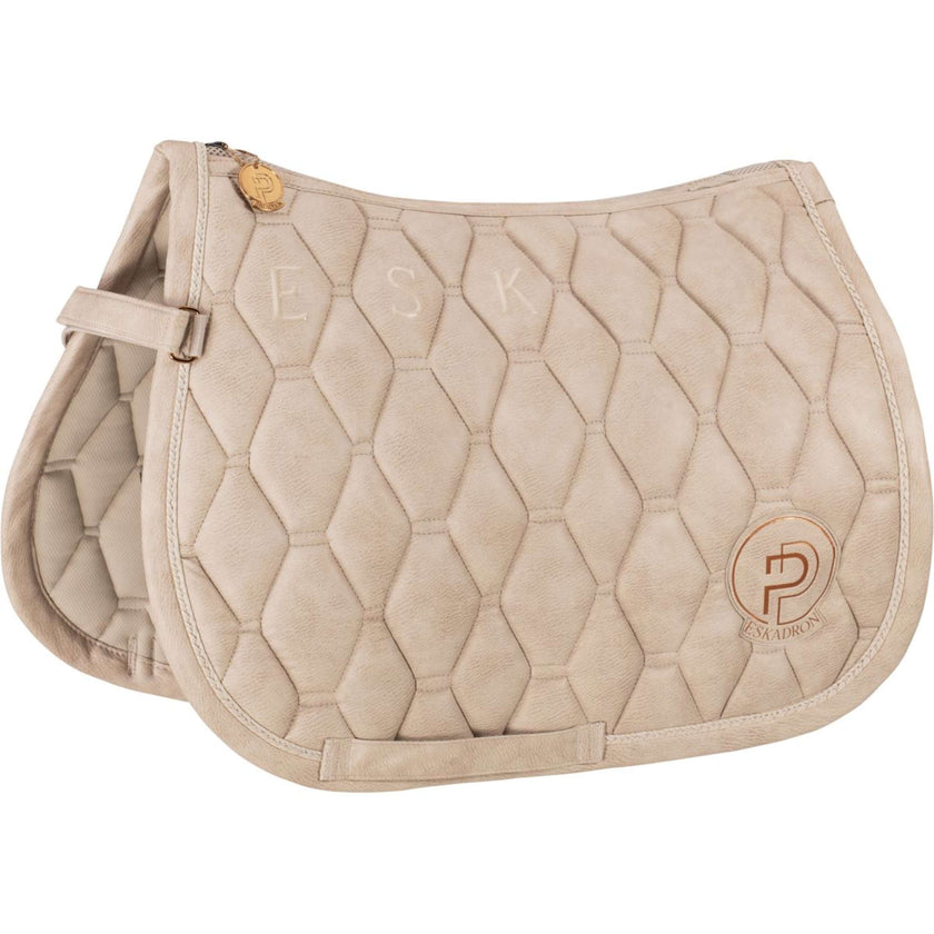 Eskadron Platinum Saddlepad Metallic Faux Leather Tan Taupe