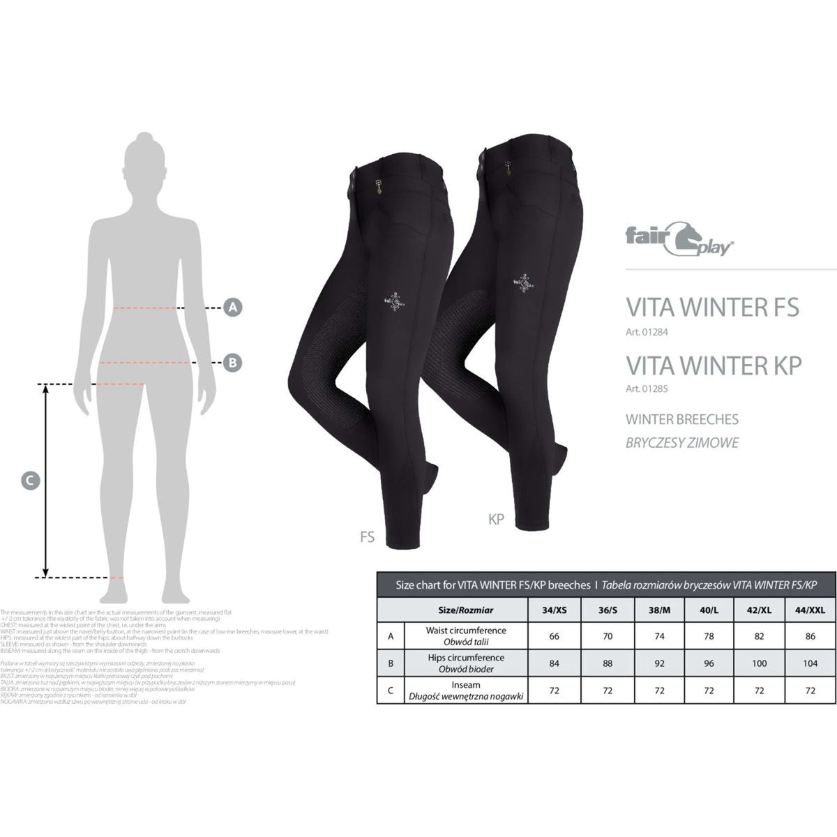 Fair Play Breeches Vita Winter Full Grip Black