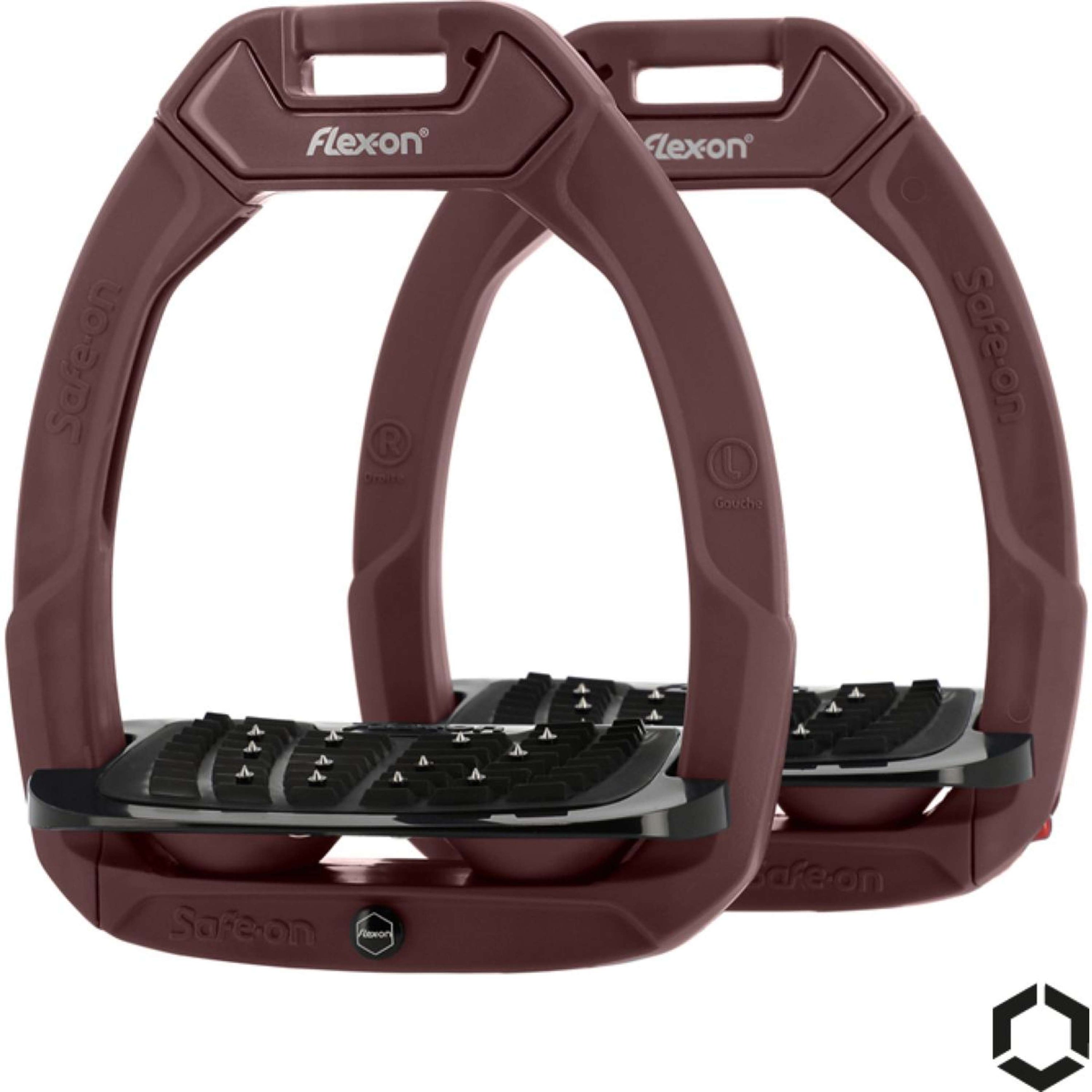 Flex-On Safety Stirrups Safe-On Inclined Ultra Grip Choco/Black