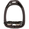 Flex-On Safety Stirrups Green Composite Inclined Ultra Grip Chocolate