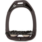 Flex-On Safety Stirrups Green Composite Inclined Ultra Grip Chocolate