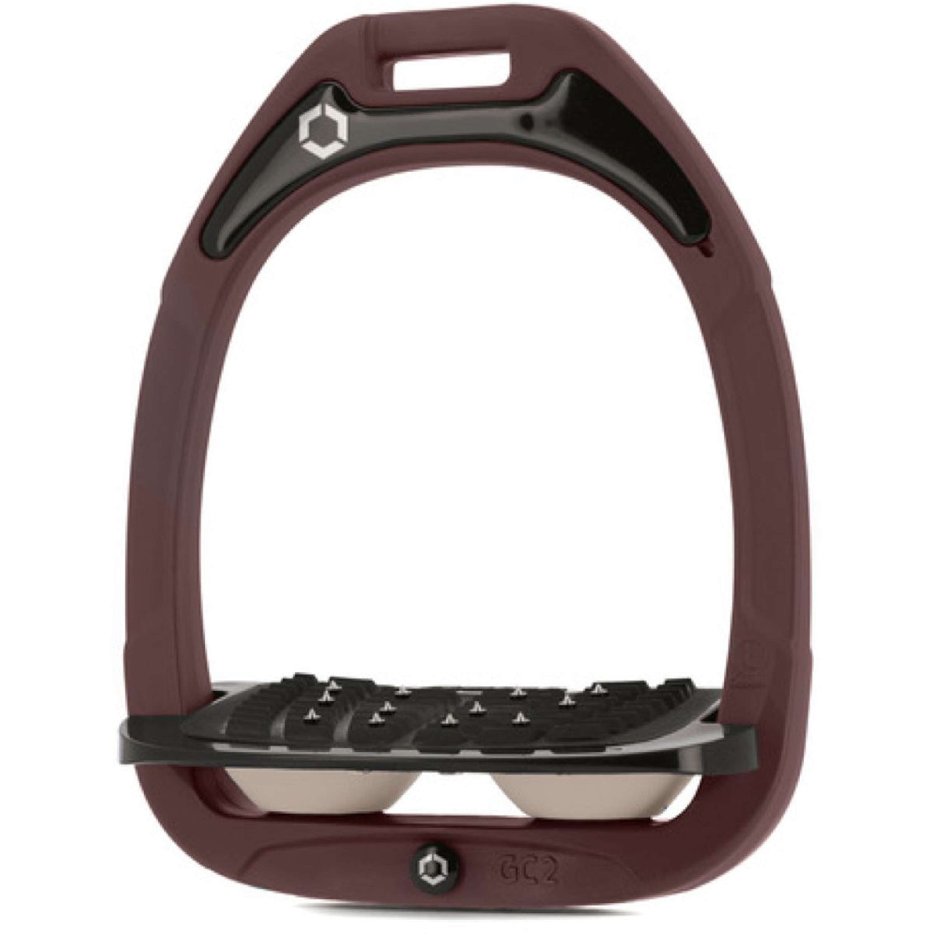 Flex-On Safety Stirrups Green Composite Inclined Ultra Grip Milkshake