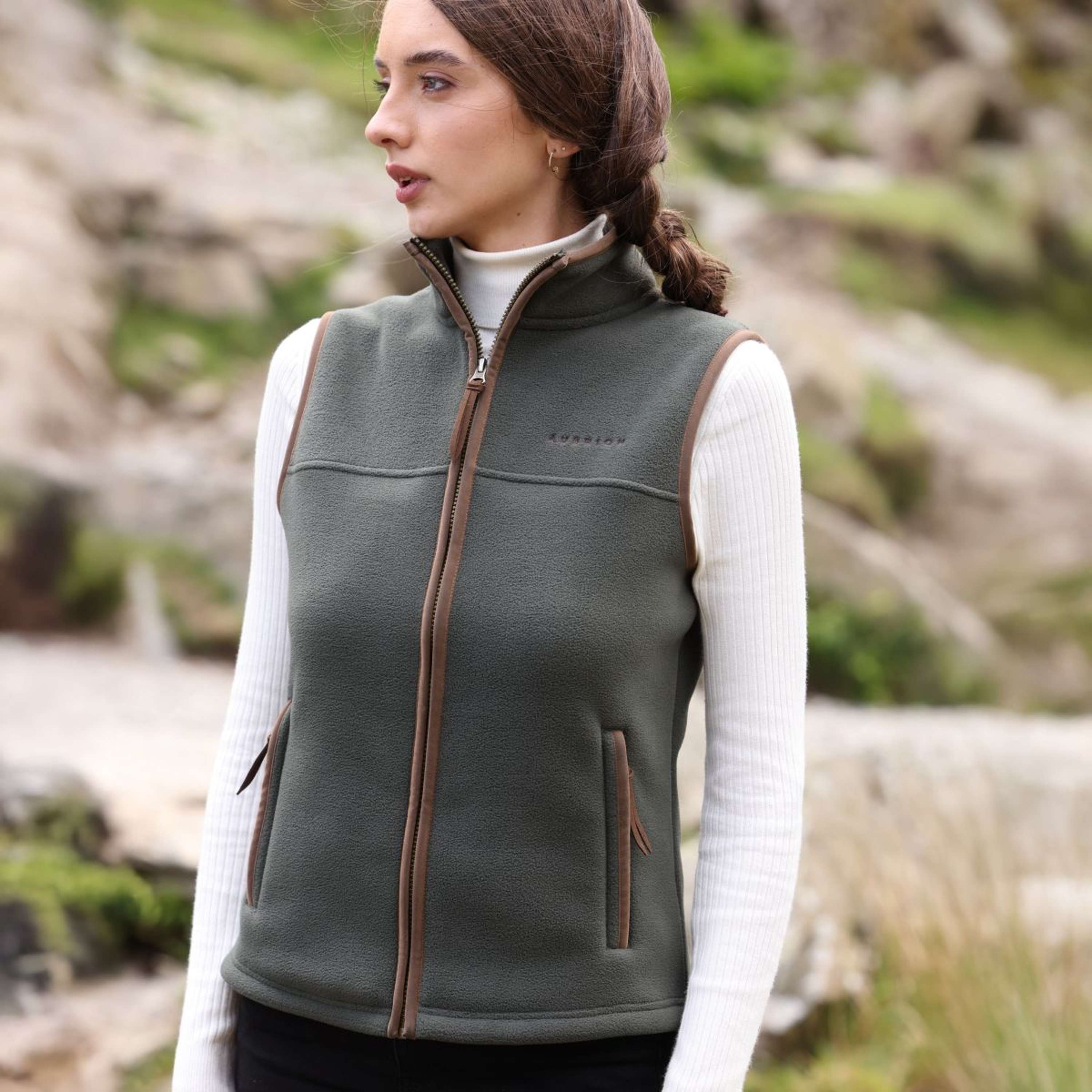 Aubrion by Shires Bodywarmer Original Fleece Green