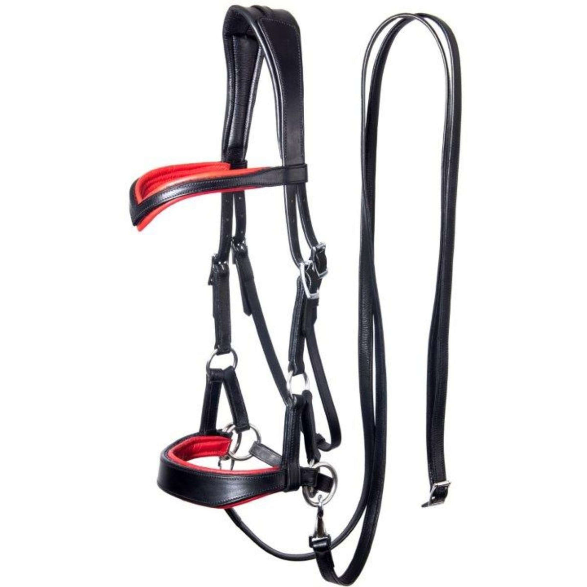 F.R.A. Bit-less Bridle Aruba Side Pull Softleather Reins Black