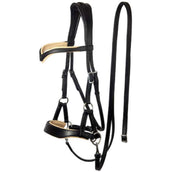 F.R.A. Bit-less Bridle Aruba Side Pull Softleather Reins Black