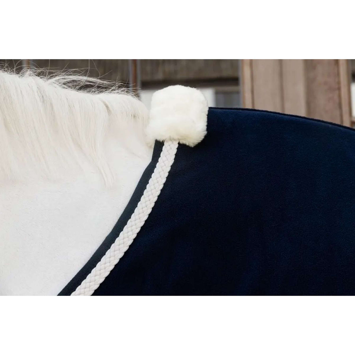 Kentucky Fleece Rug Plaited Navy