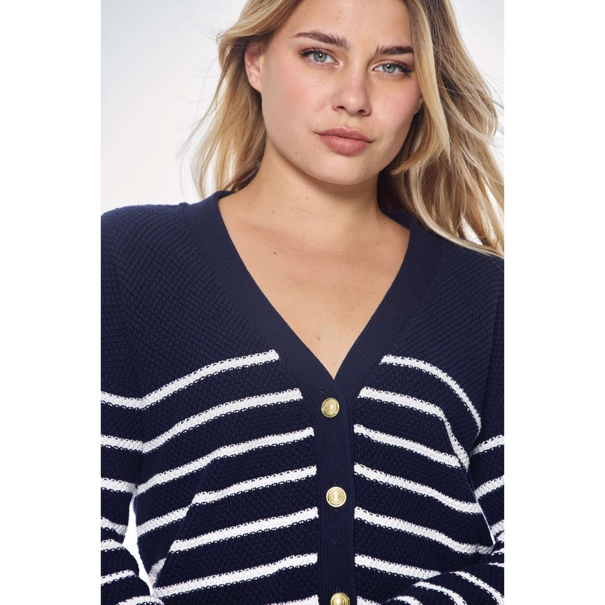 Harcour Sweater Camelia Cardigant Women Navy/White