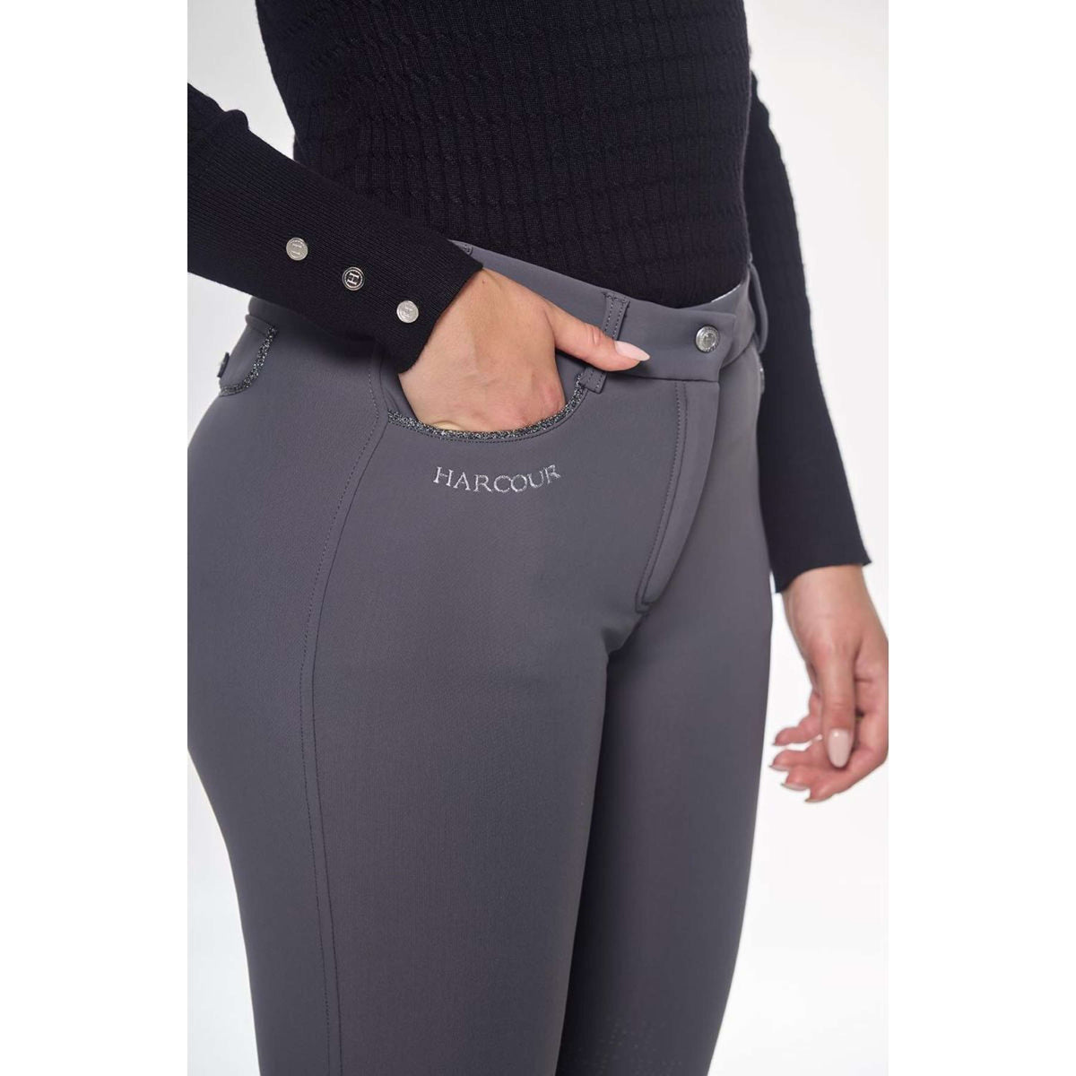 Harcour Breeches Jaipur Fix System Grip Polarfleece Women Anthracite