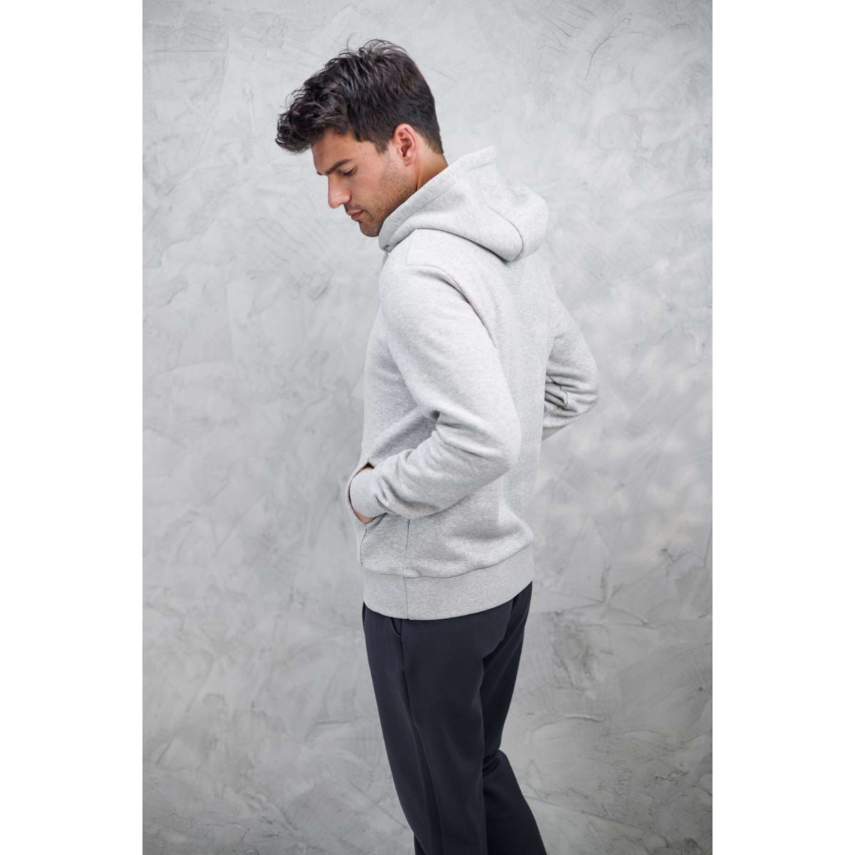 Harcour Hoodie Samy Unisex Grey Melange