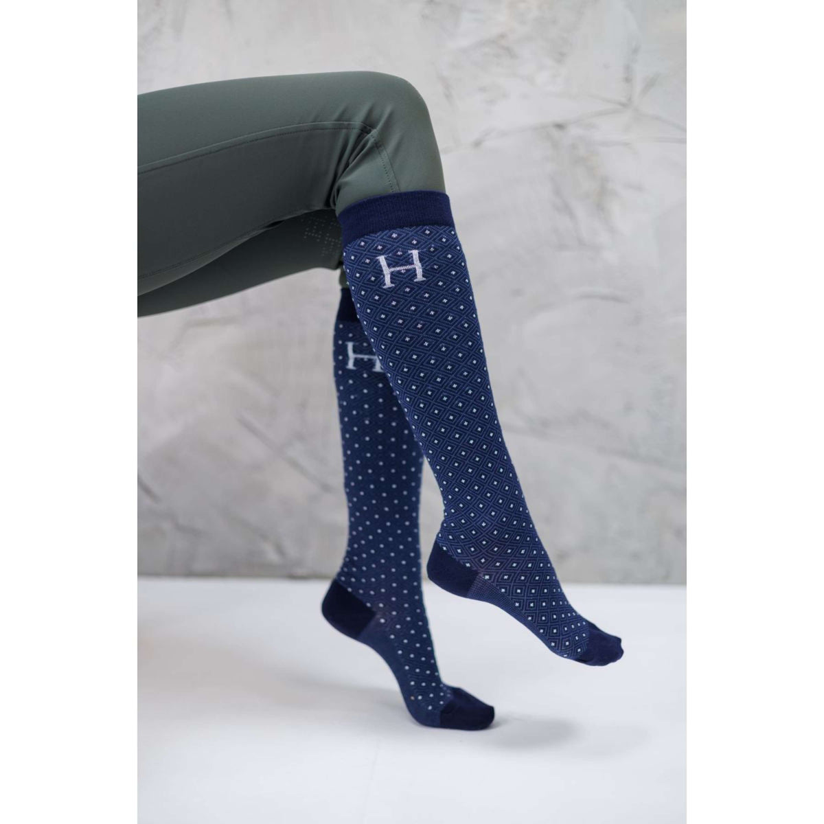 Harcour Socks Sirene Khaki/Navy/Rubyred