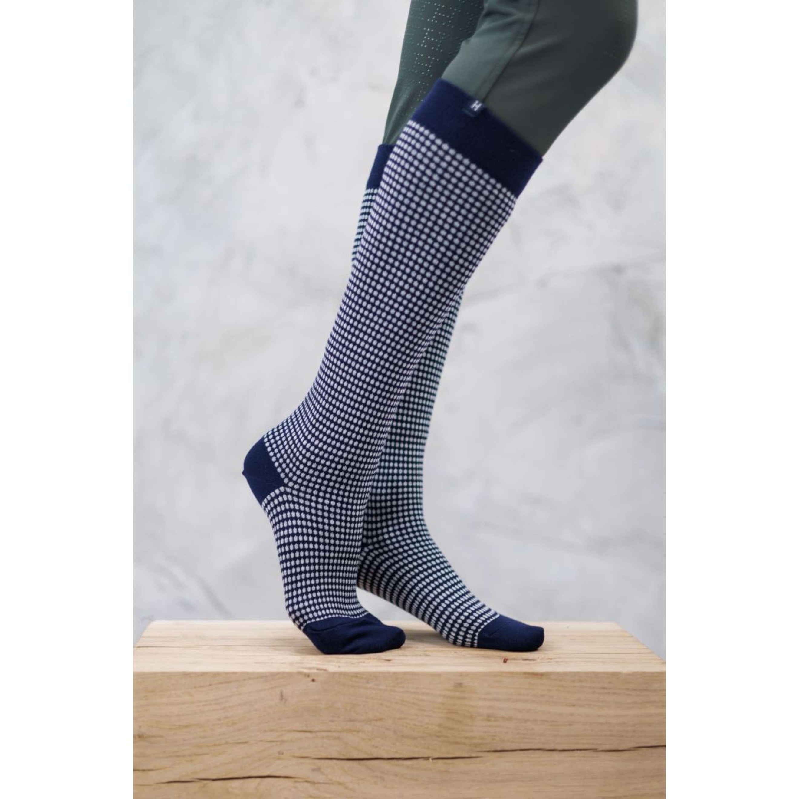 Harcour Socks Spiral Navy/White