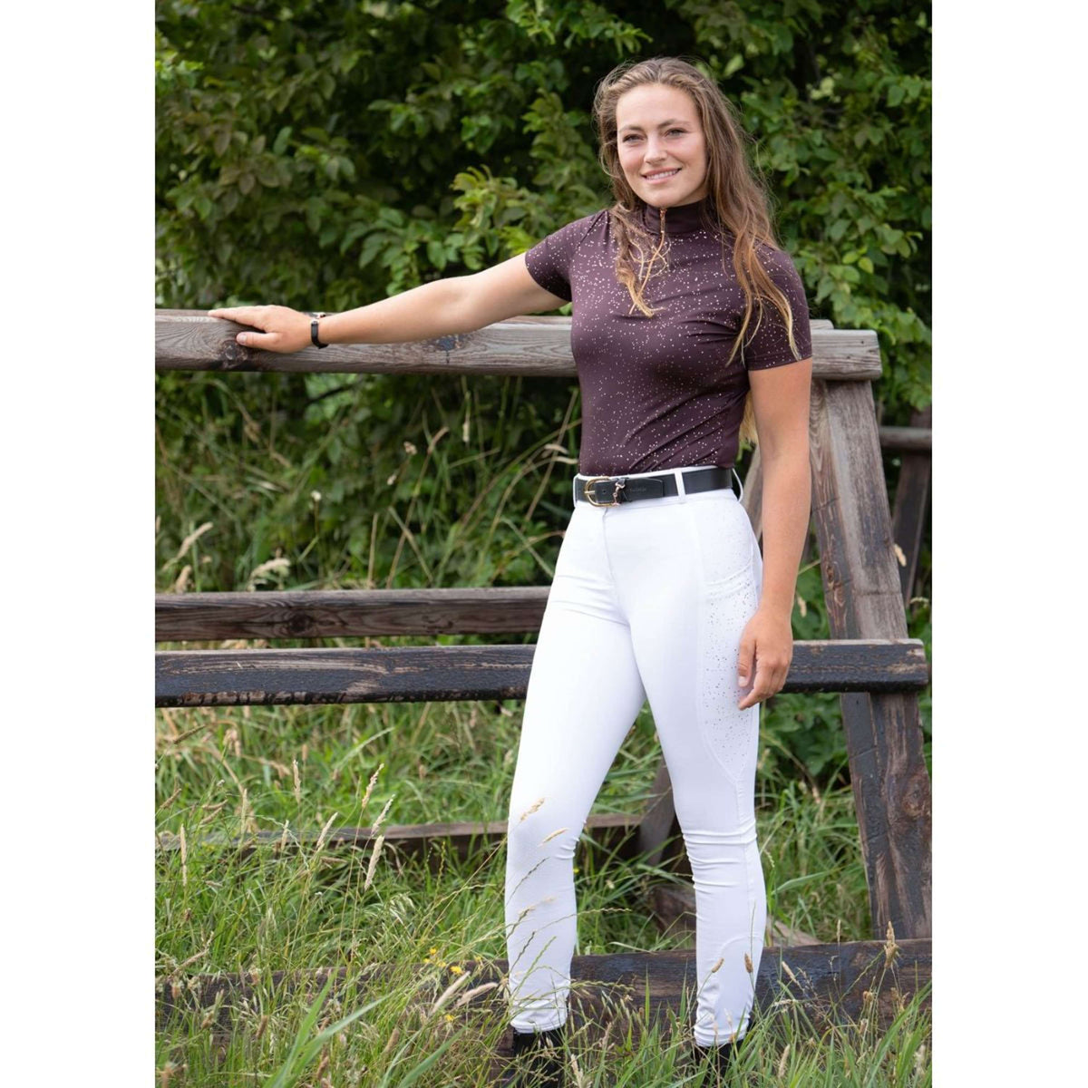 Harry's Horse Breeches EQS Burgundy Full Grip White