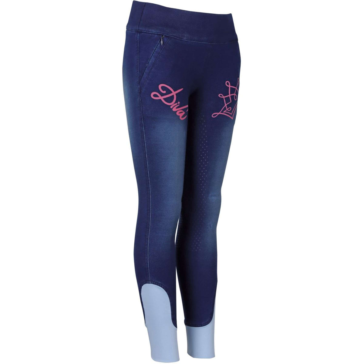 Harry's Horse Riding Legging Denim Diva Stella Full Grip Lightblue