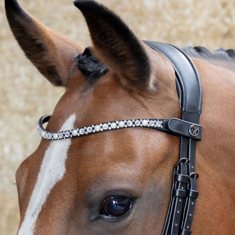 Harry's Horse Browband Diamond Pearl Silver