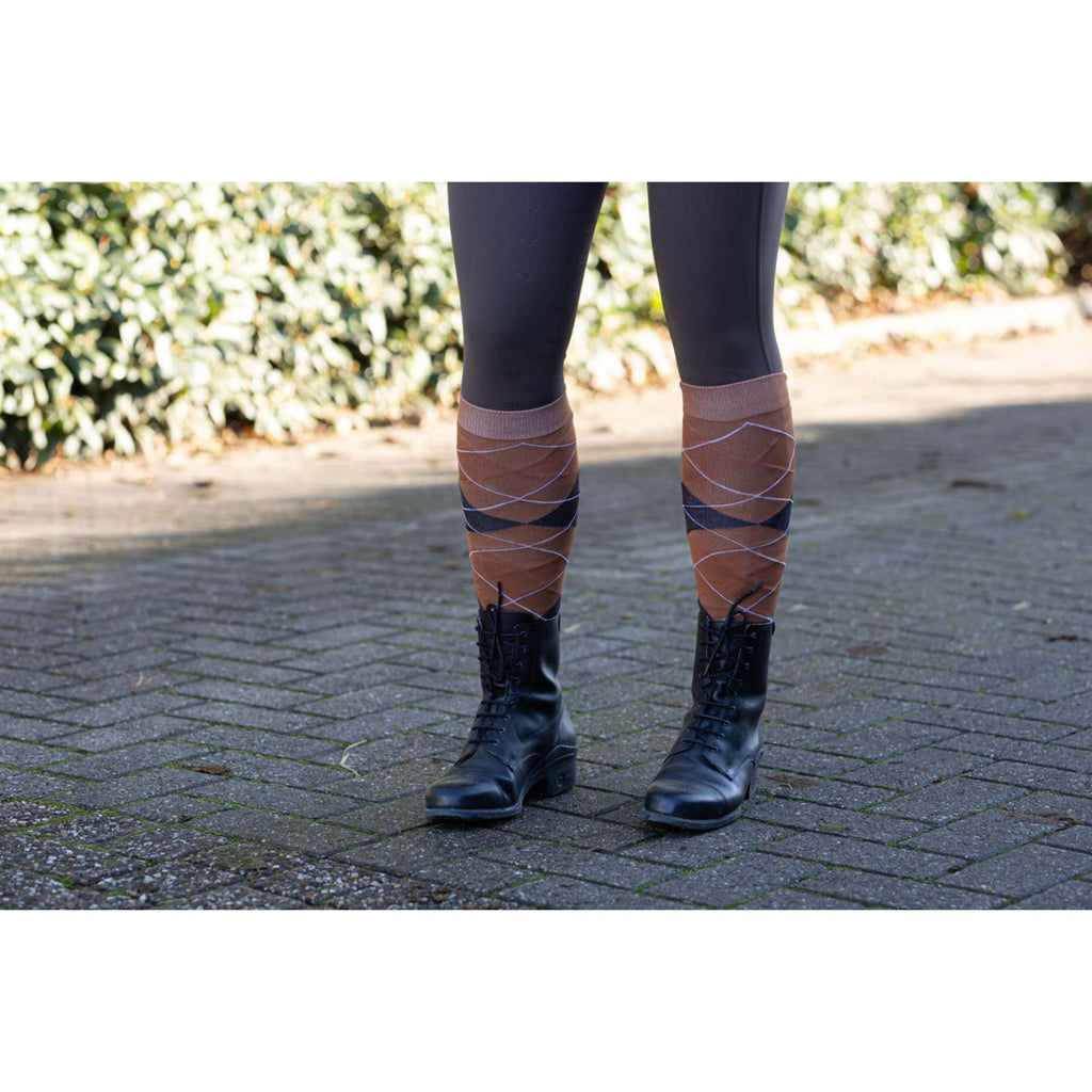 Harry's Horse Riding Socks Argyle Mocha-Bisque