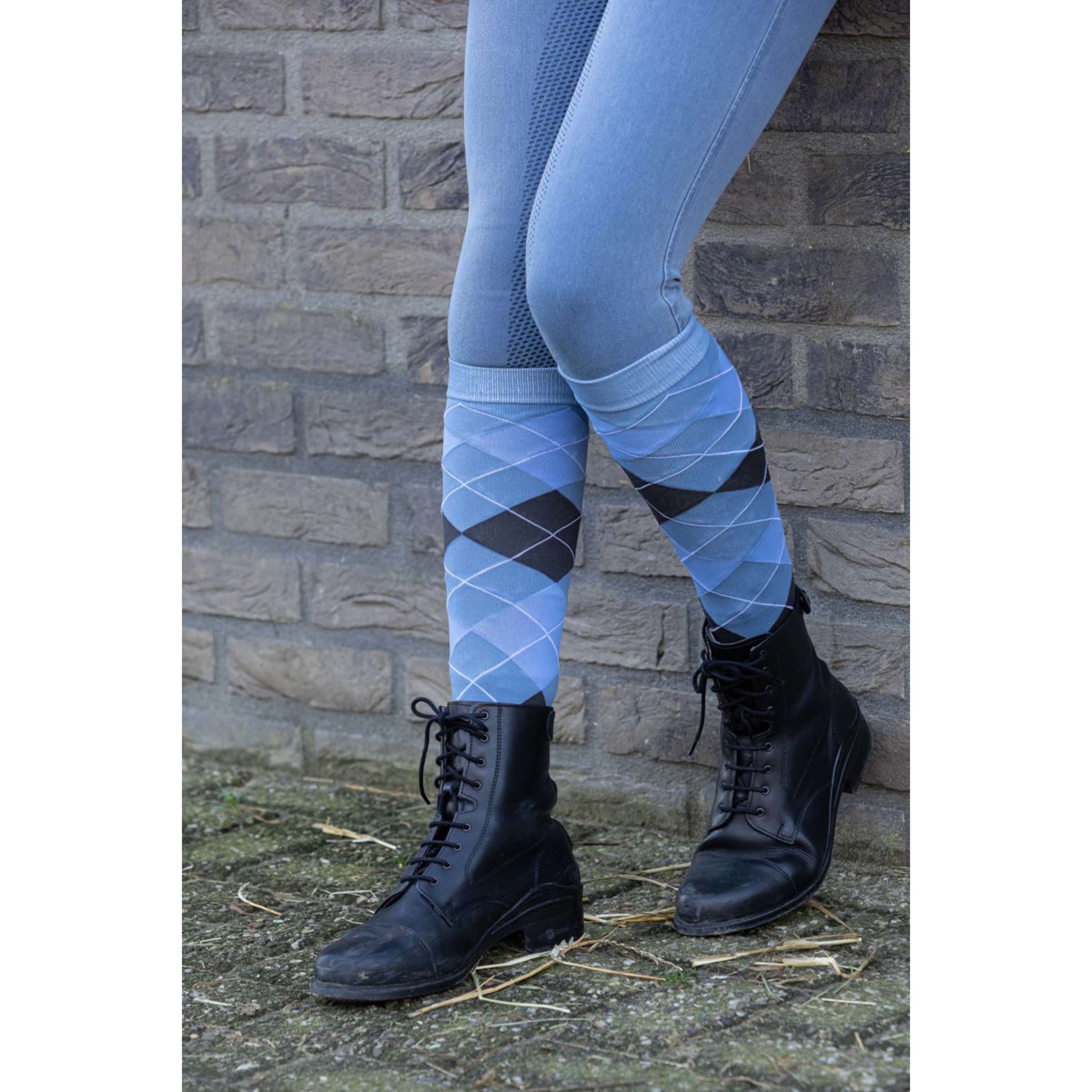 Harry's Horse Riding Socks Argyle Flint Stone