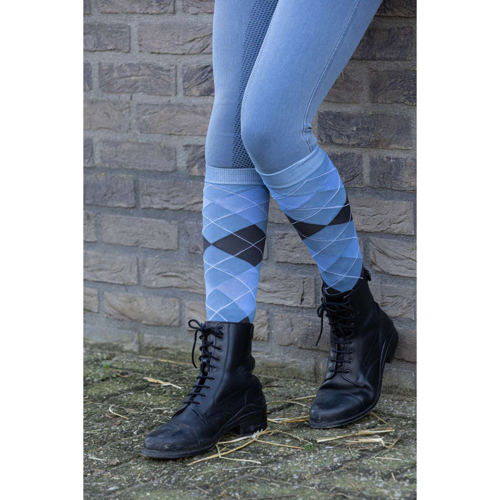 Harry's Horse Riding Socks Argyle Flint Stone
