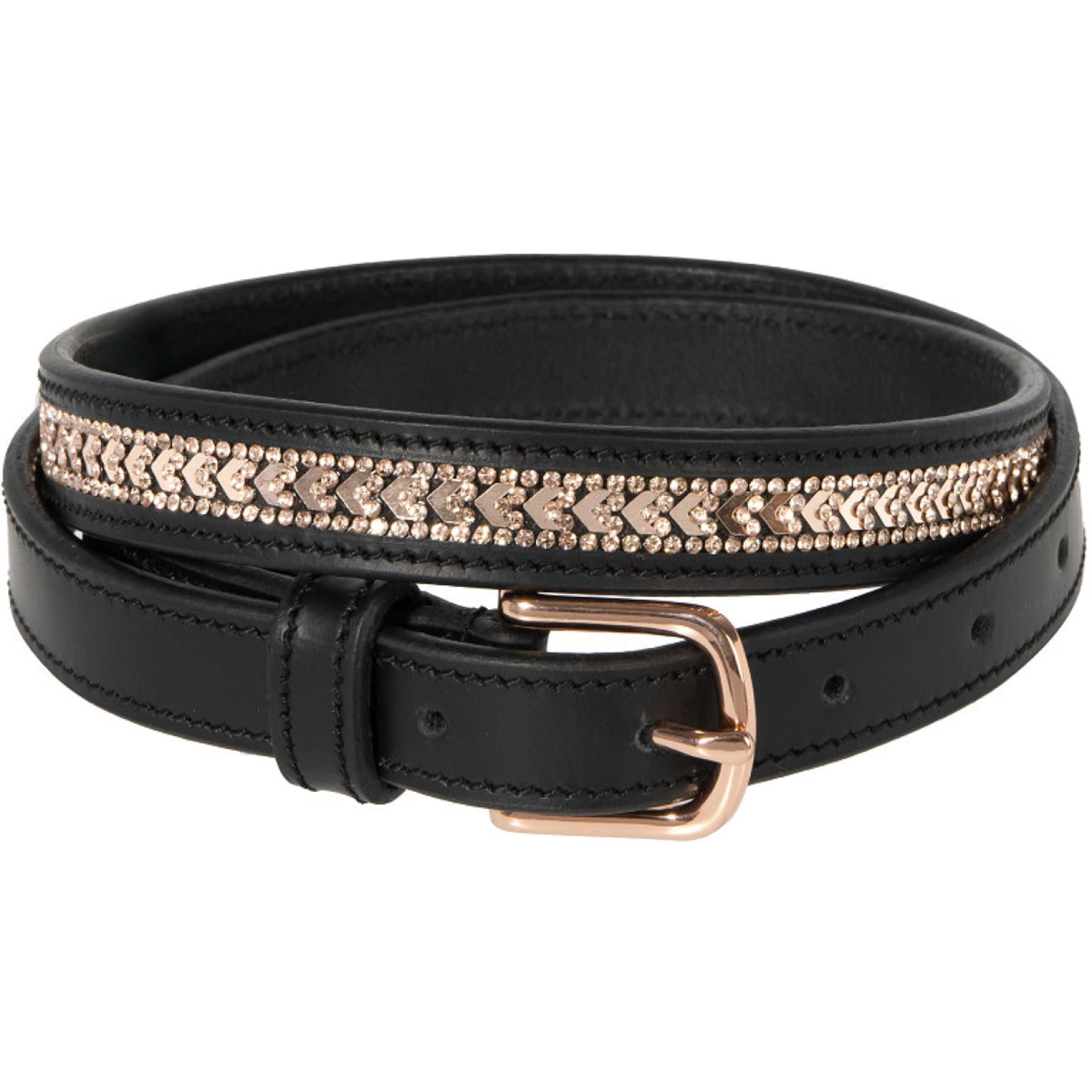 Harry's Horse Belt Sparkling Arrow Leather Black/Rosegold
