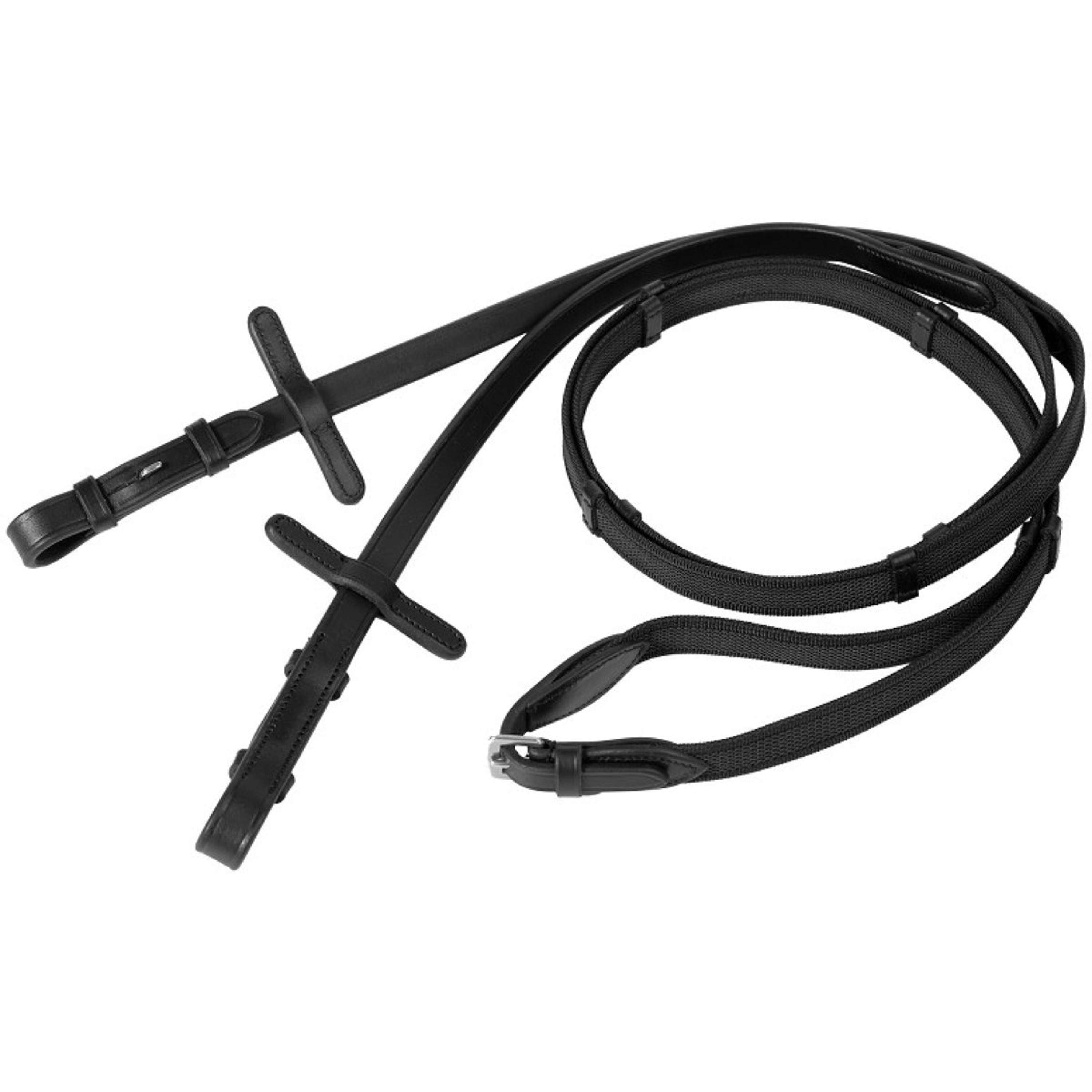 Harry's Horse Reins Supergrip with Stoppers Black