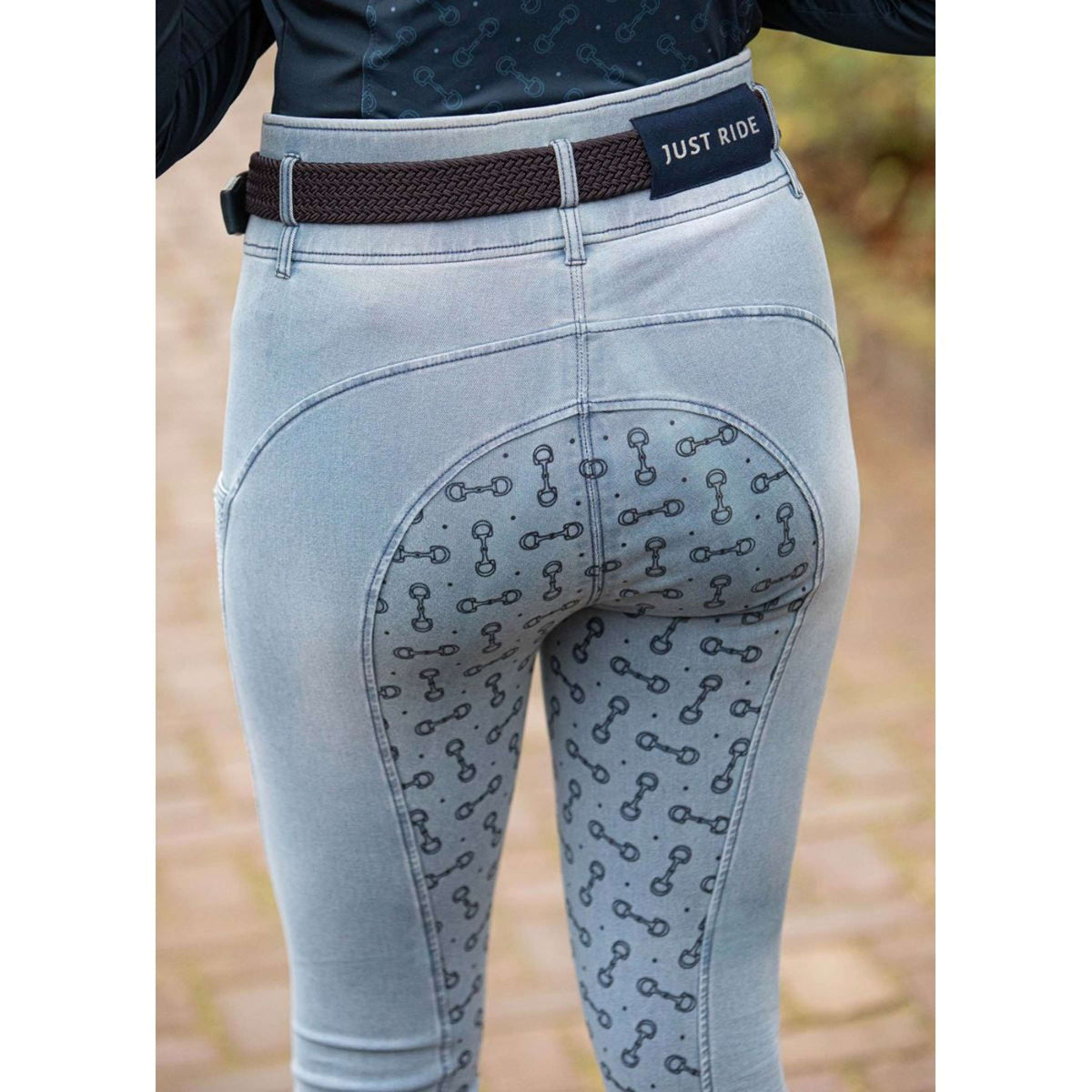 Harry's Horse Breeches Just Ride Retro Full Grip Lightblue
