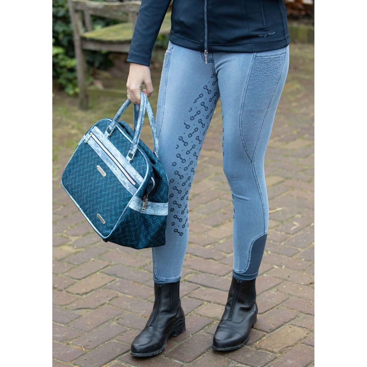 Harry's Horse Breeches Just Ride Retro Full Grip Lightblue