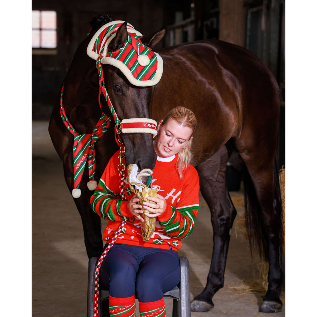 Harry's Horse Headcollar Set and Ear Bonnet Christmas '26 Red