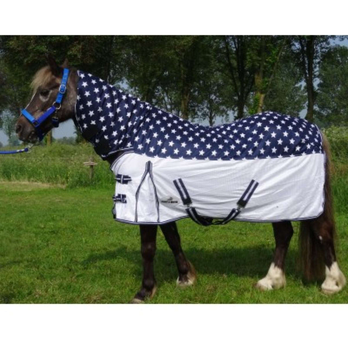 HB Harry & Hector Fly Rug with a Hood Navy