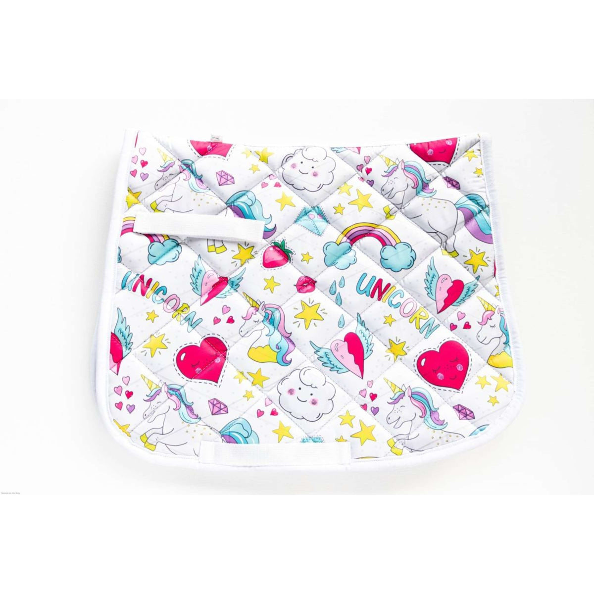 HB Saddlepad Unicorn Cartoon White Print