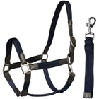 HORKA Halter Set Leather with braided nylon Brown/blue