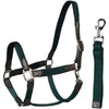 HORKA Halter Set Leather with braided nylon Brown Green
