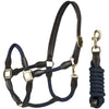 HORKA Halter Set Leather with rope Brown/blue