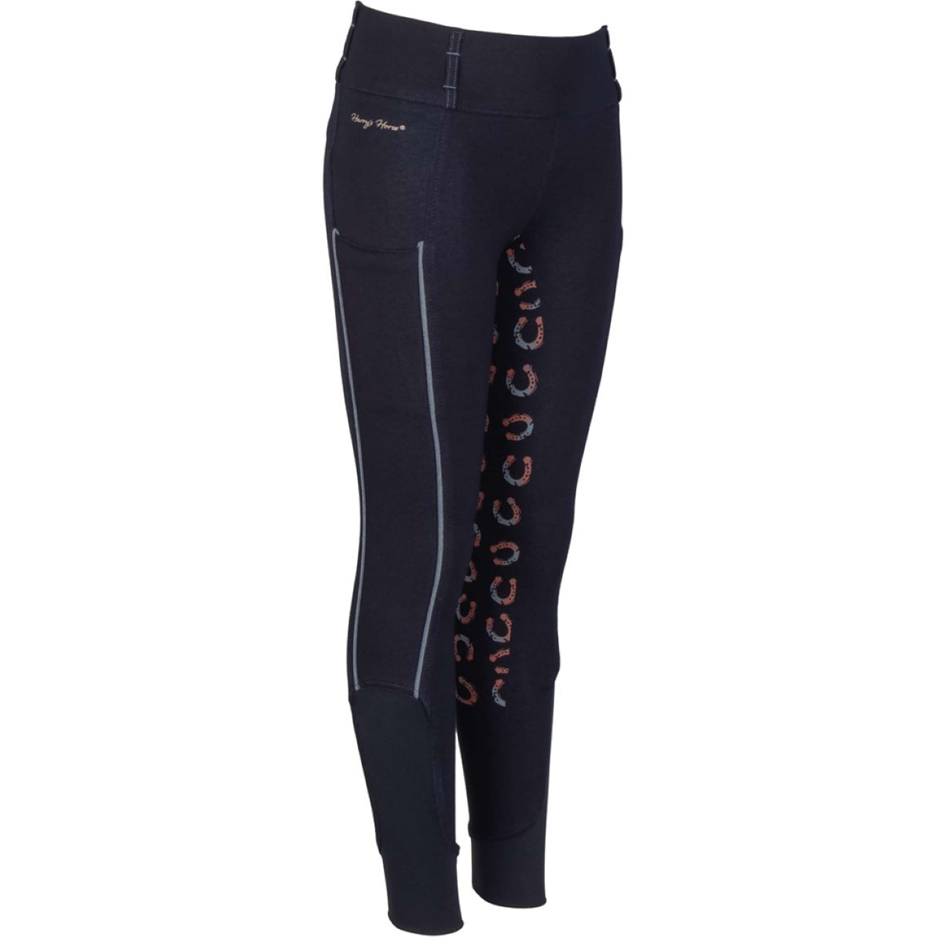 Harry's Horse Breeches Equitights Diva Mauvewood Denim Full Grip Collegiate-Blue
