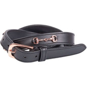 Harry's Horse Belt Bit Leather 2 Black/Rosegold