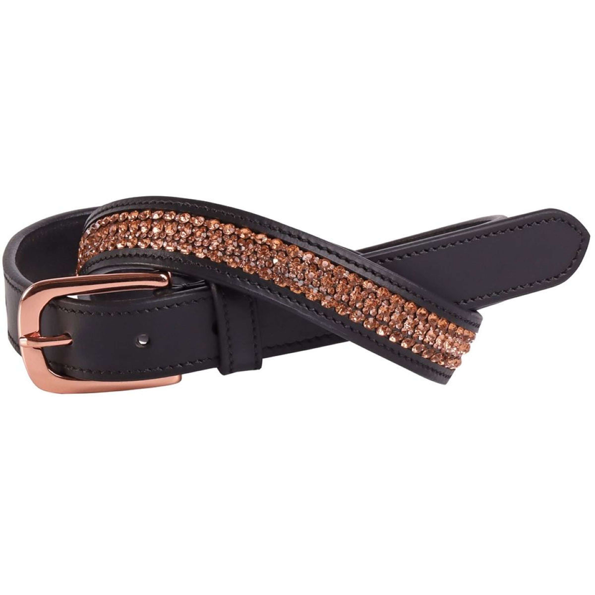 Harry's Horse Belt Leder Crystal Black/Rosegold