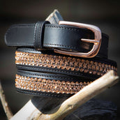 Harry's Horse Belt Leder Crystal Black/Rosegold