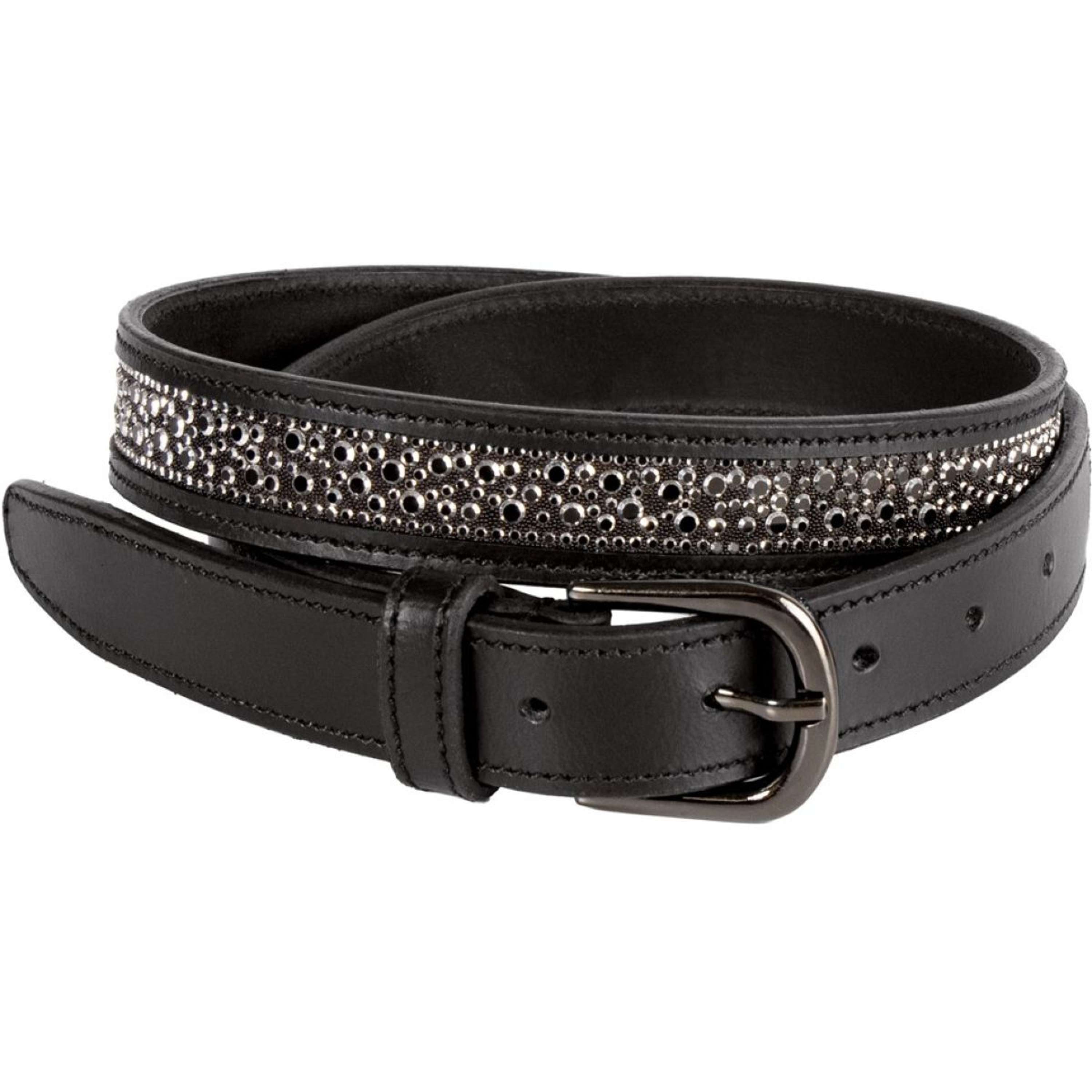 Harry's Horse Belt Leder Crystal Drops Gunmetal
